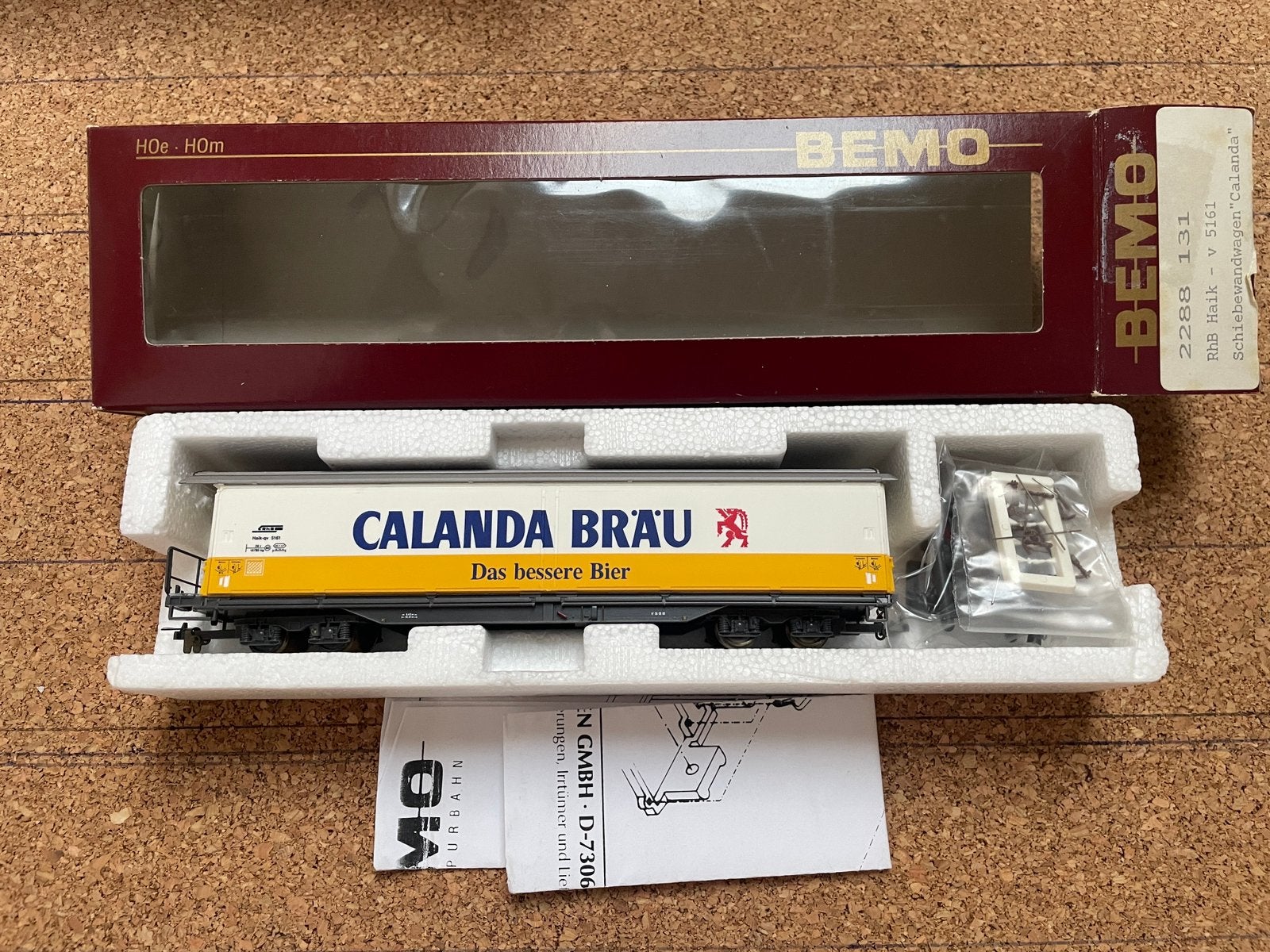 Bemo RhB H0m schuifwandwagen “Calanda” - 2288 131, Overige merken, Gelijkstroom, Wagon, Ophalen of Verzenden