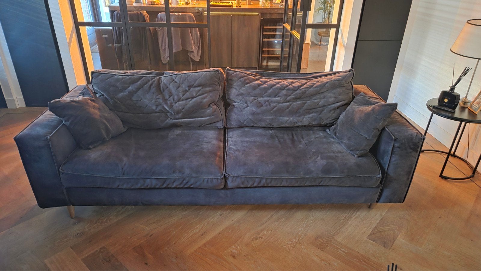 Riviera Maison Kendall 3,5-zitsbank - Comfortabel & Stijlvol, Ophalen, 75 tot 100 cm, Zo goed als nieuw, Rechte bank