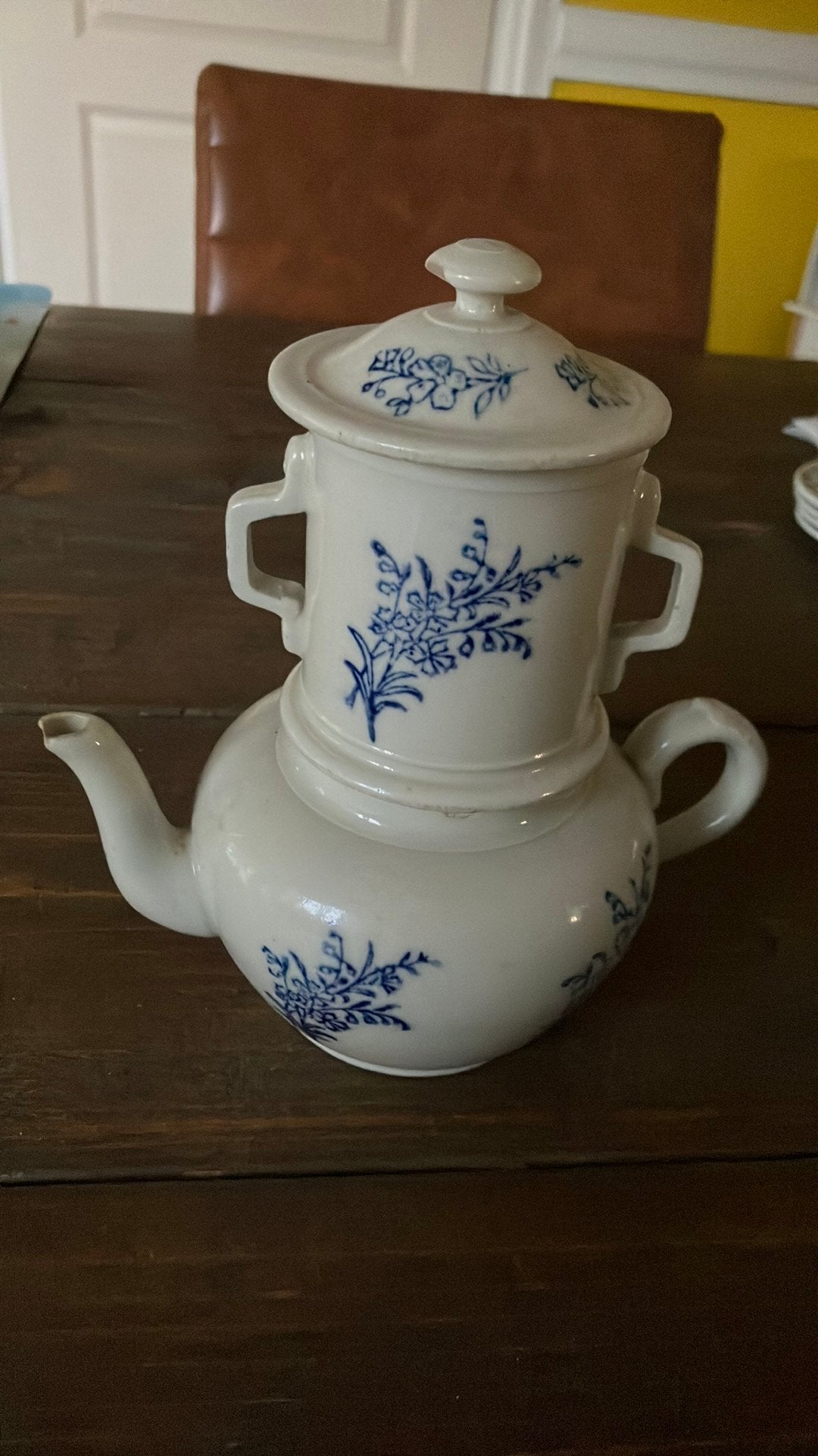 Antieke Franse filterkoffiepot cafetière à filtre – ca. 1900, Antiek en Kunst, Antiek | Servies los, Ophalen
