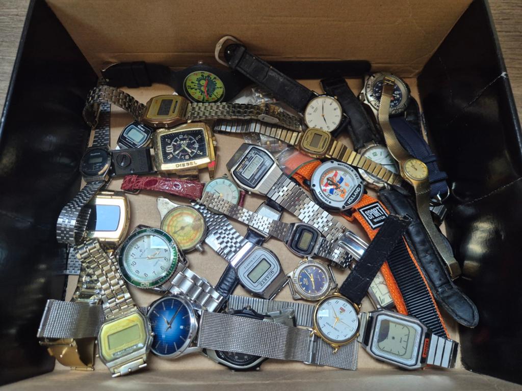 Grote partij horloges, groot lot, verzameling collectie, Gebruikt, Staal, Polshorloge, Ophalen of Verzenden