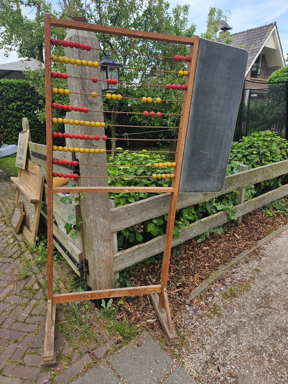 Grote Telraam met Schoolbord - Vintage Educatief Speelgoed, Kinderen en Baby's, Ophalen, Gebruikt, Rekenen