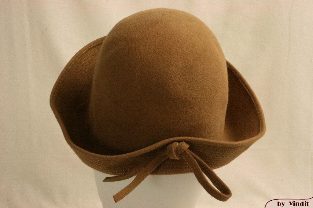 Vintage Dameshoed Dophoedje beige 55 = S tot XS, Ophalen of Verzenden, Gedragen, 55 cm (S, 6⅞ inch) of minder, Hoed