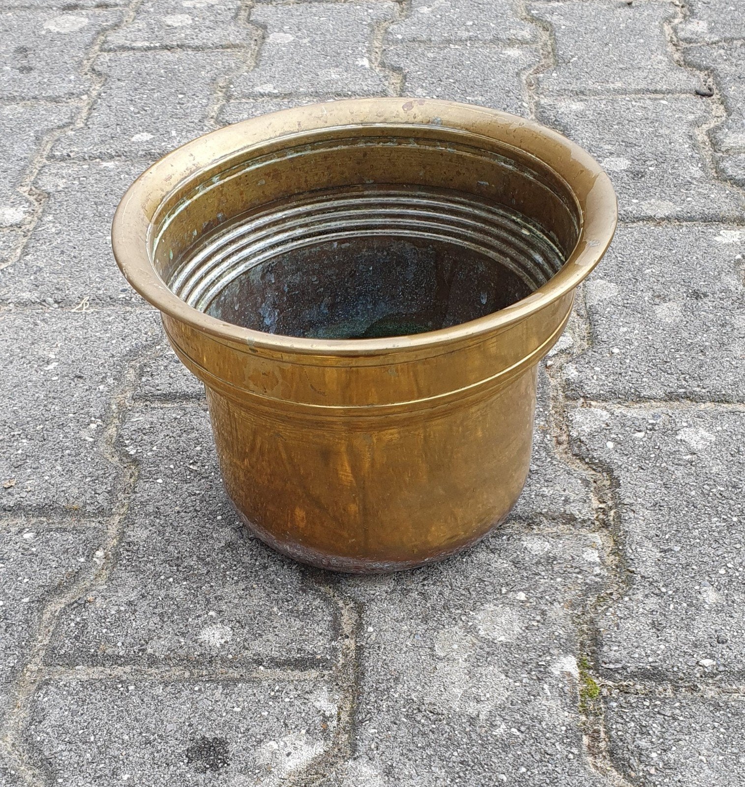 Messing vintage bloempot, Antiek en Kunst, Ophalen