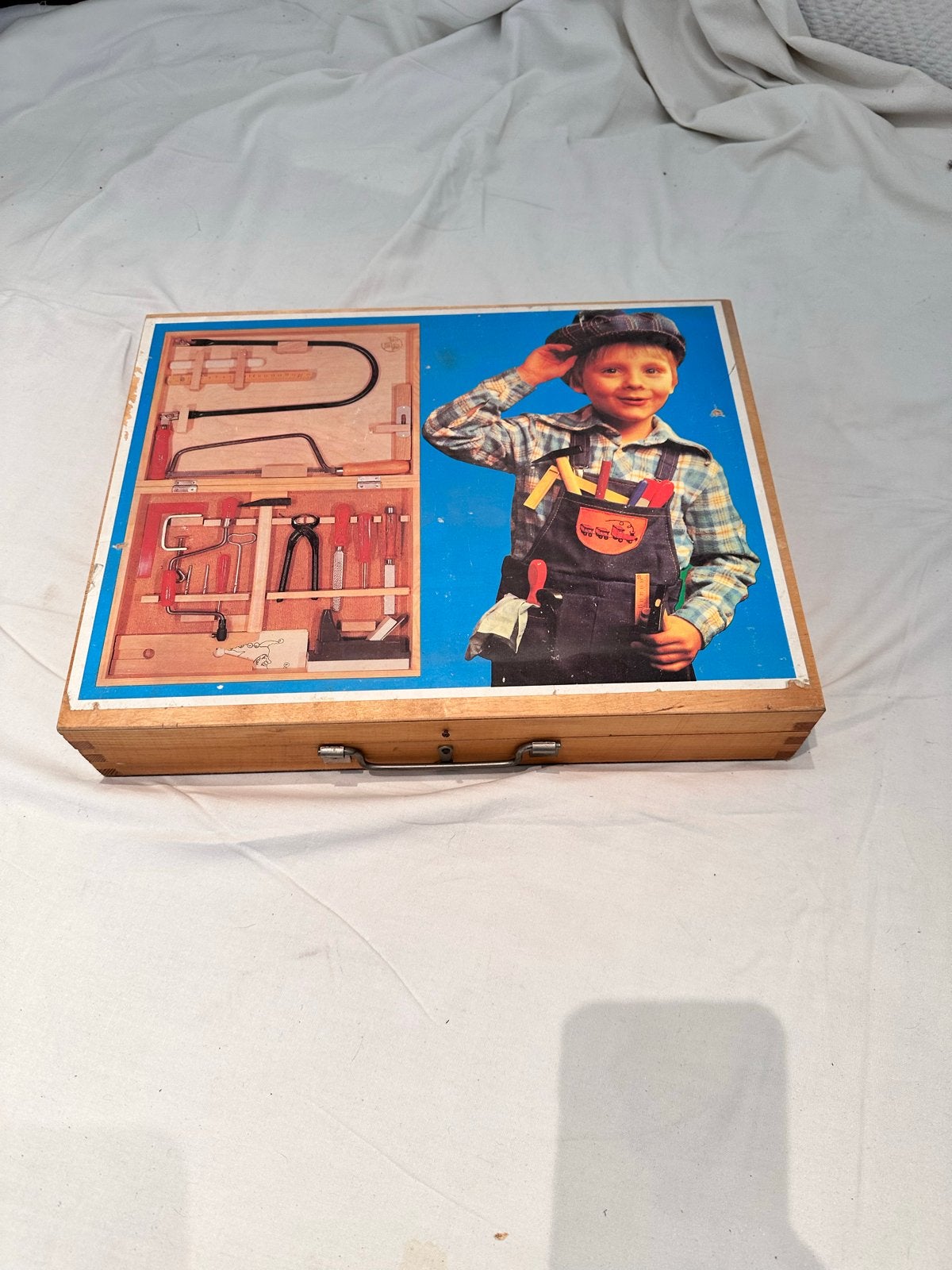Vintage Houten Gereedschapskist voor Kinderen, Ophalen of Verzenden, Gebruikt, Knutselen