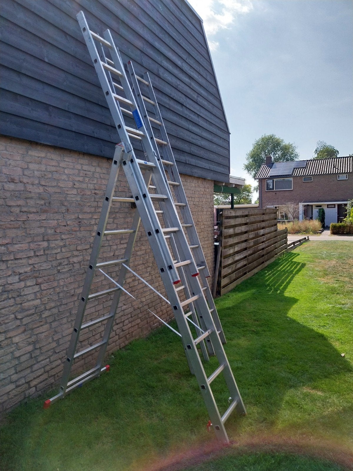 3 ladders 3x8, 2x10 en 1x12 treden, Ophalen, Gebruikt, Ladder, Opvouwbaar of Inschuifbaar