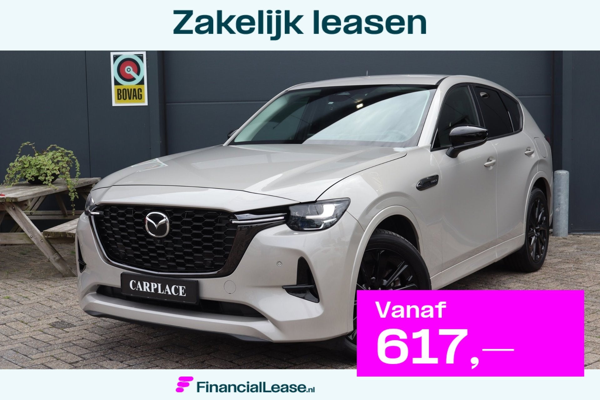 Mazda CX-60 2.5 e-SkyActiv PHEV Homura-Hybride, Automaat, Bruin, 2500 kg, Bedrijf