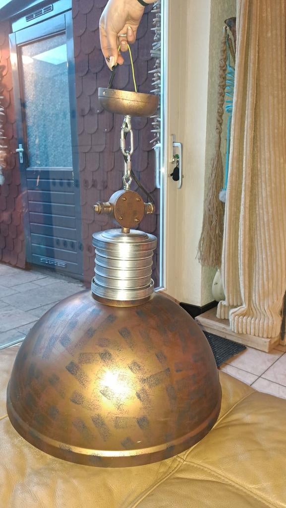Industrieel hanglamp Steinhauer Brooklyn Brons bijna gratis, Ophalen of Verzenden, Zo goed als nieuw