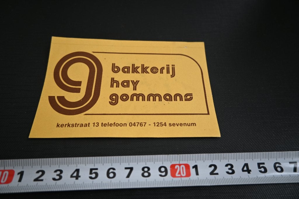 sticker Sevenum Bakkerij HAY GOMMANS Kerkstraat 13 *, Ophalen, Zo goed als nieuw