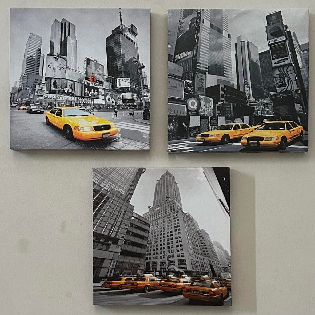 New York Taxi Canvas 3 stuks, Ophalen of Verzenden, Zo goed als nieuw, Minder dan 50 cm, Overige typen