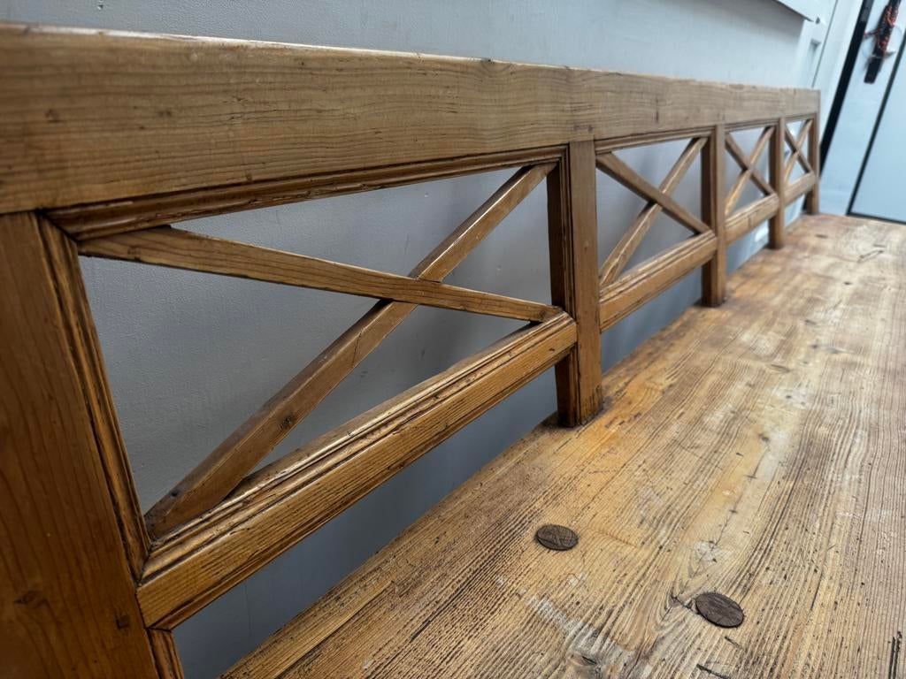 Authentieke houten stationsbank - 250 cm, Ophalen