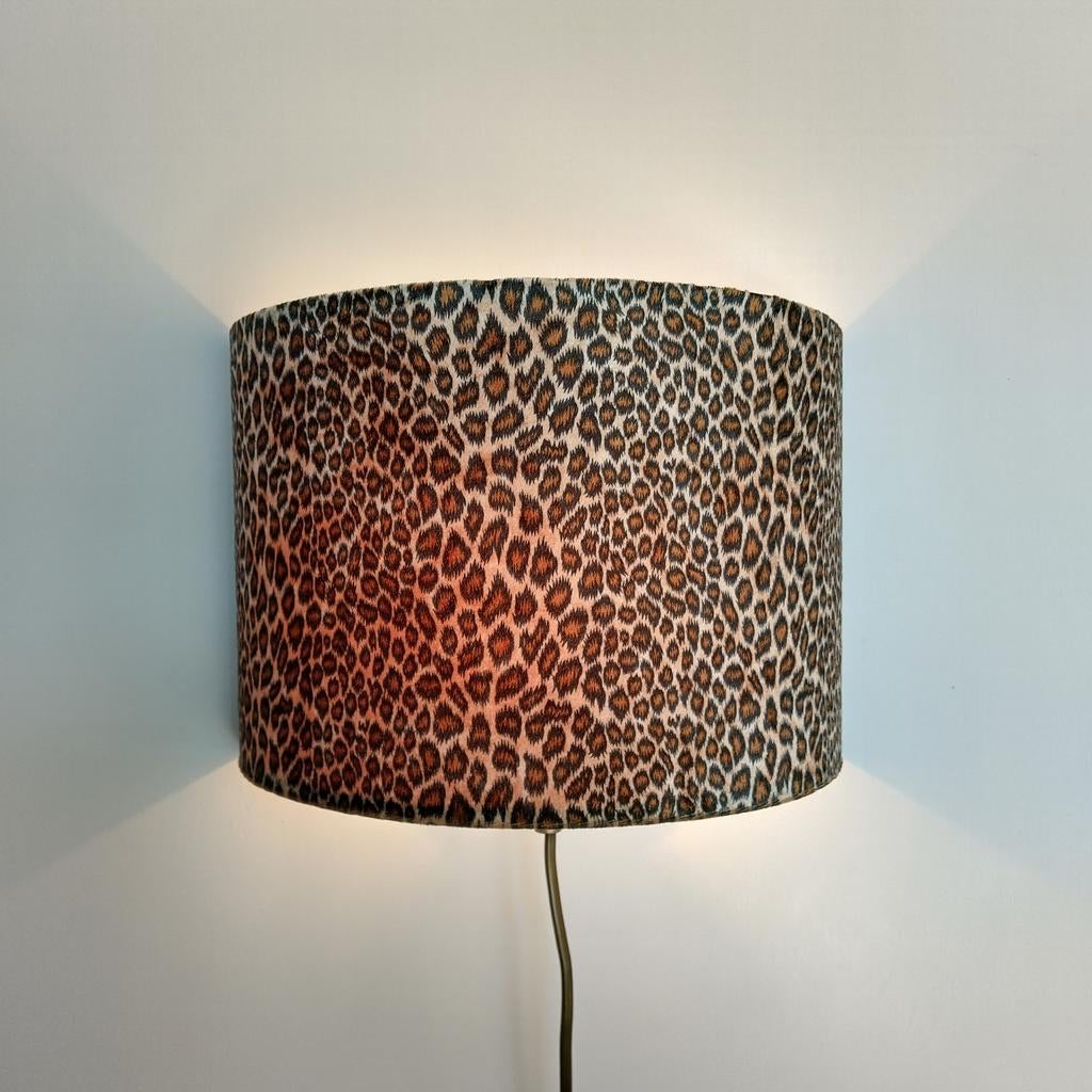Nieuwe Panterprint Wandlamp 1 of 2 lampen nieuw gemaakt, Huis en Inrichting, Ophalen of Verzenden, Zo goed als nieuw, Stof