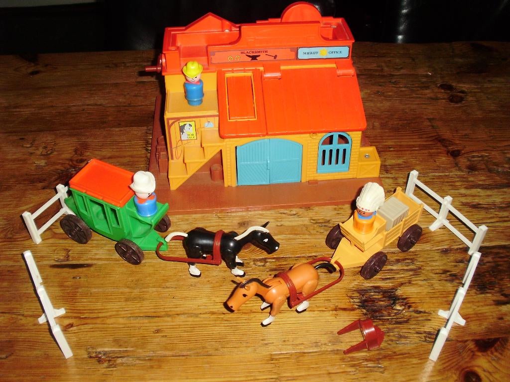 Fisher Price Western Sheriff Office/ Town, Ophalen of Verzenden, Gebruikt, Speelset