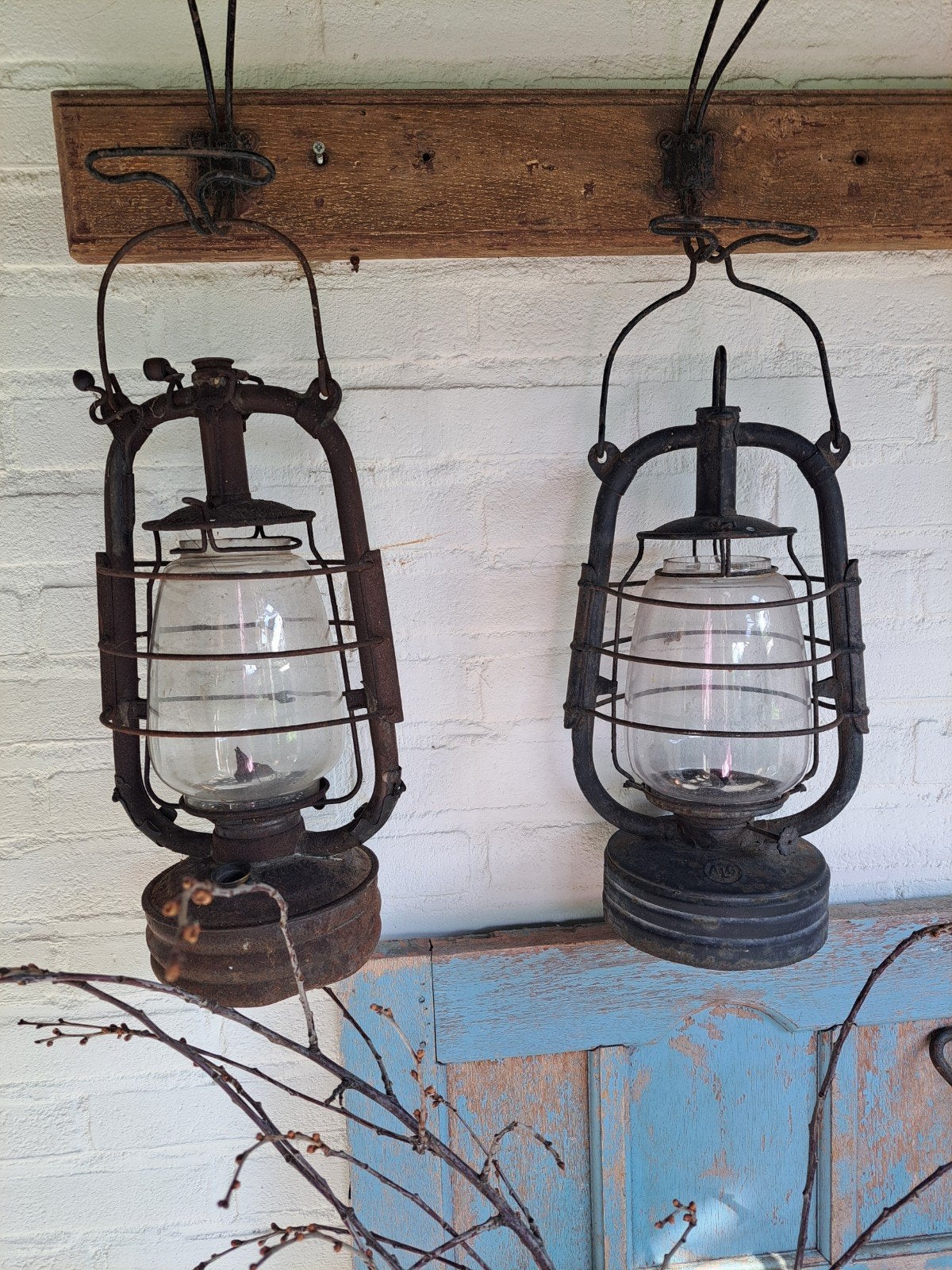 Oude stormlamp vintage brocant,landelijk,tuin, Ophalen of Verzenden, X, X, X