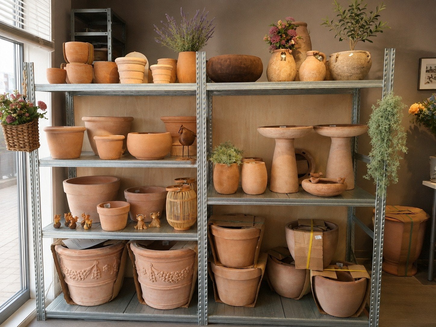 terracotta potten met druivenrank, Tuin en Terras, Ophalen, Rond, Nieuw, Binnen