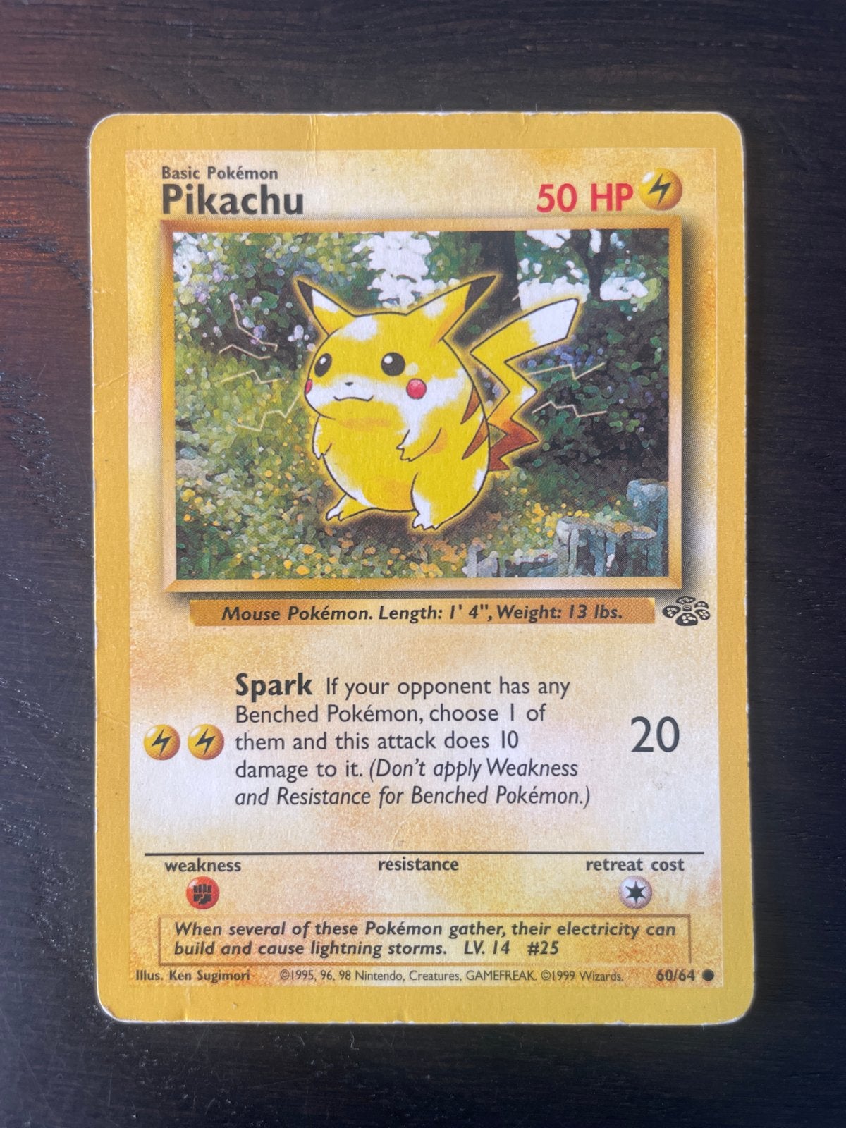 Pikachu Pokémon kaart 60/64 Jungle Set - 1999 Wizards, Ophalen, Gebruikt, Losse kaart