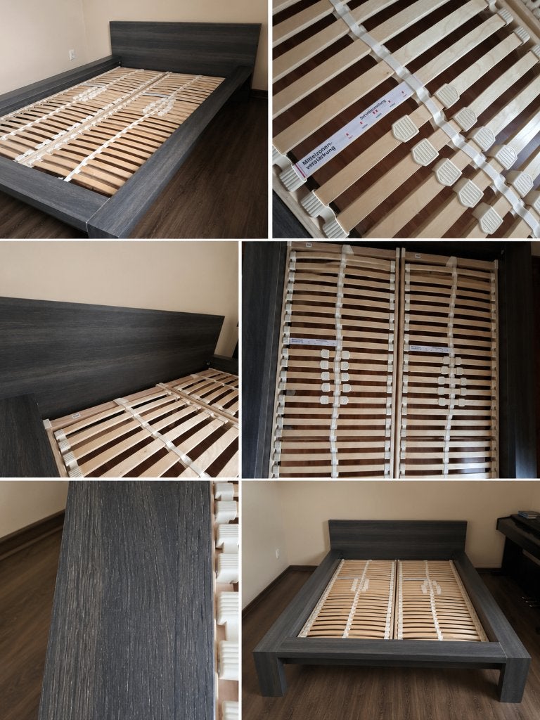 Tweepersoonsbed met lattenbodems, Ophalen, Gebruikt, Tweepersoons, 200 cm