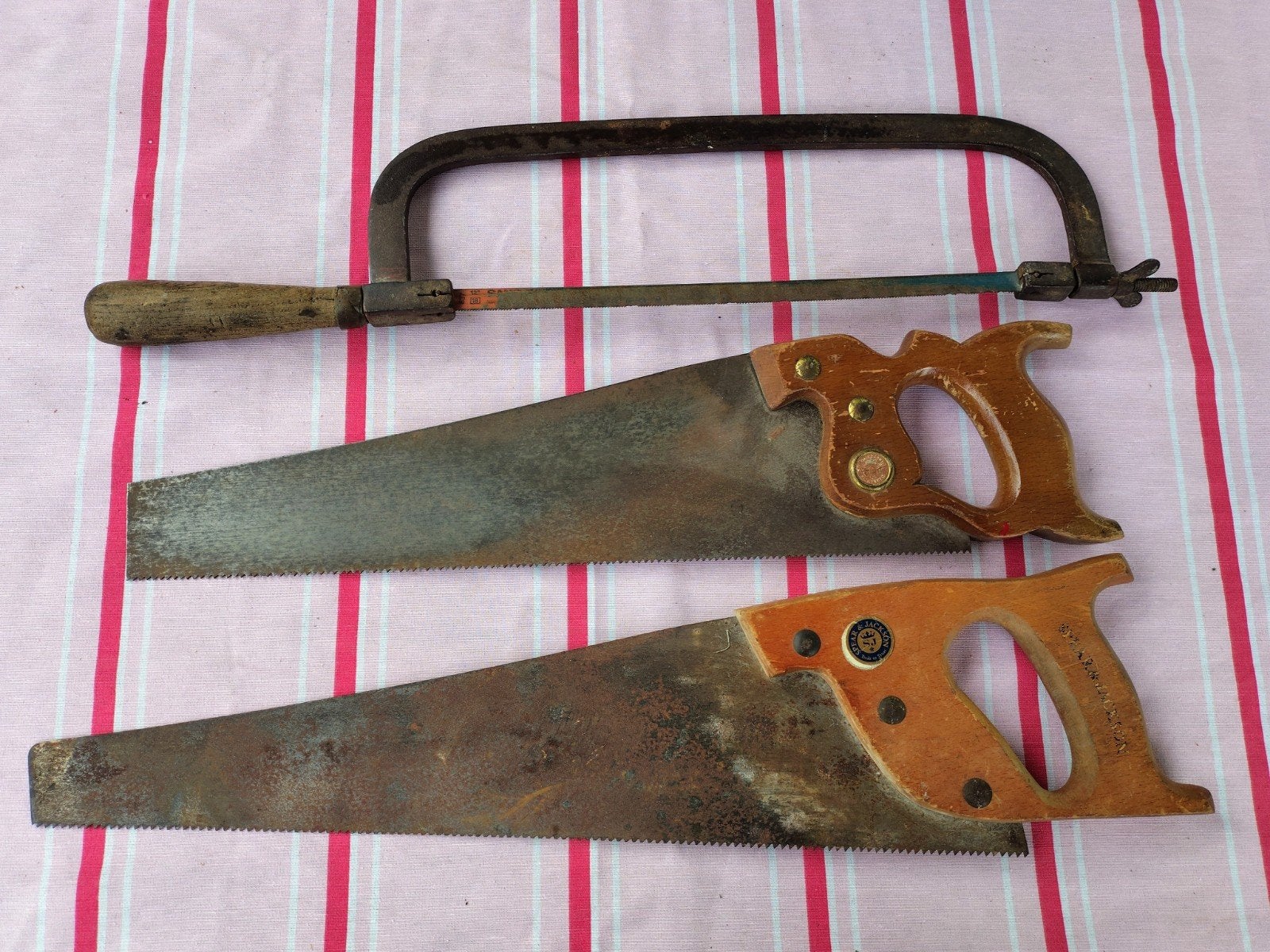 Vintage handzagen en beugelzaag - set van 3, Ophalen of Verzenden