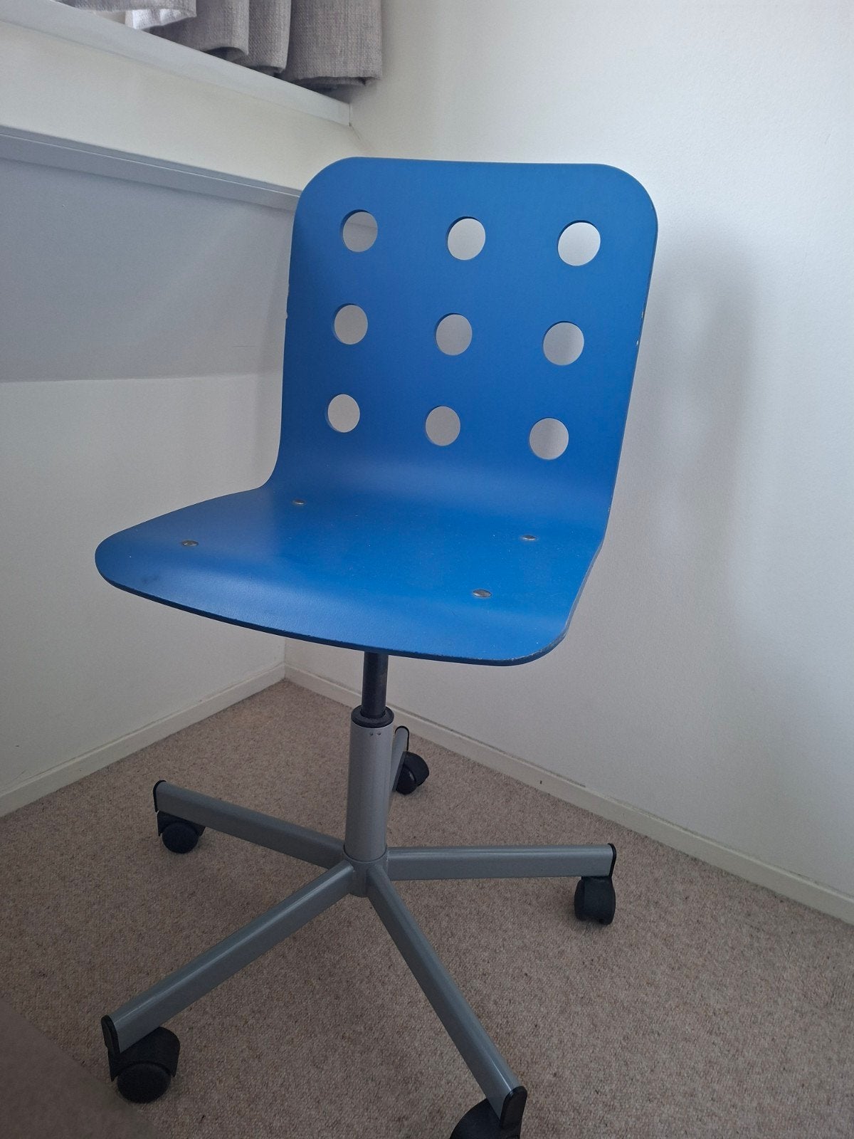 Blauwe bureaustoel voor kind, ikea jules, Huis en Inrichting, Ophalen, Gebruikt, Blauw, Bureaustoel