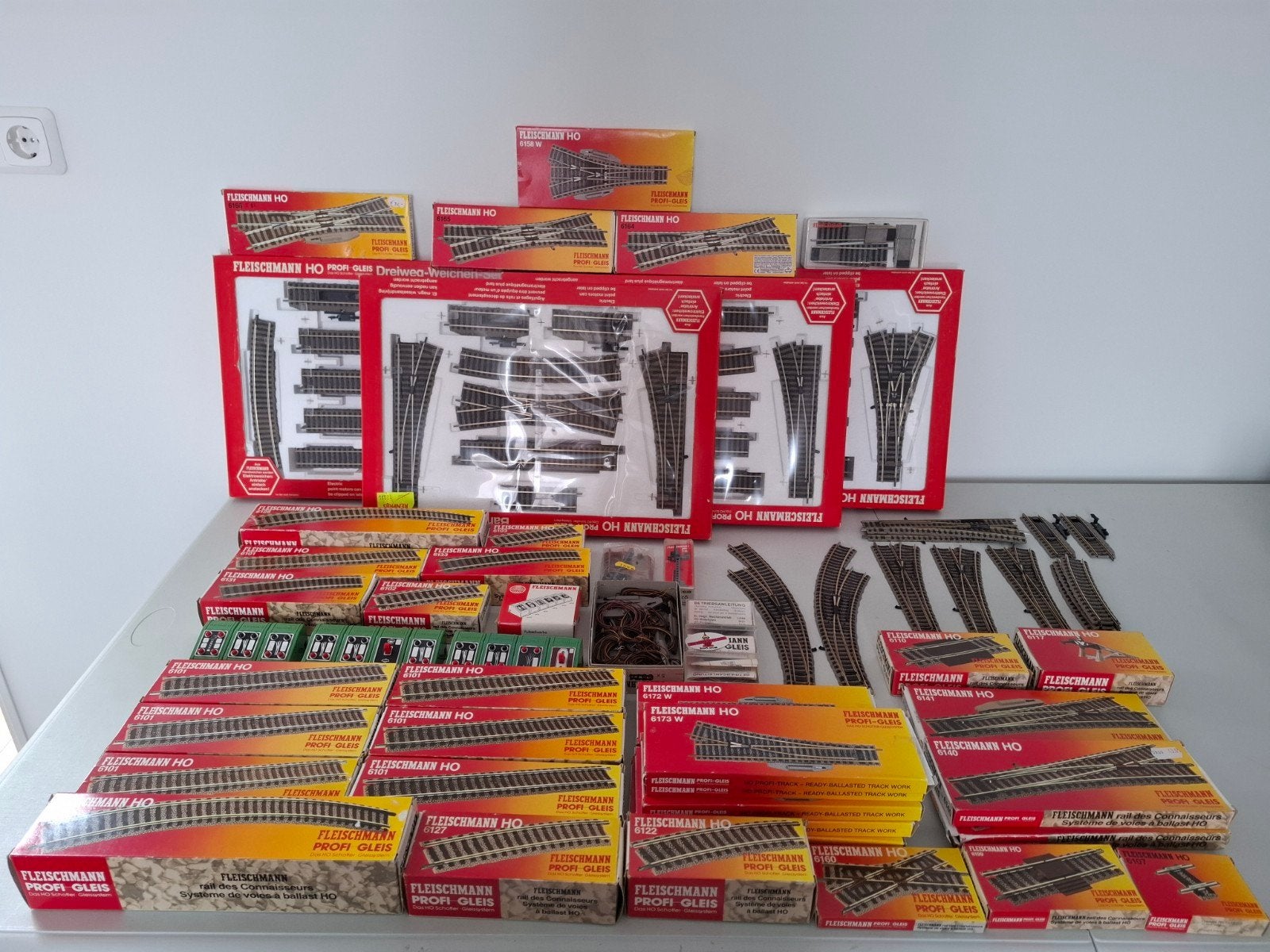 FleischmannH0 diverse Profi rails, wissels, kruisingen +meer, Gelijkstroom, Fleischmann, Nieuw, Rails
