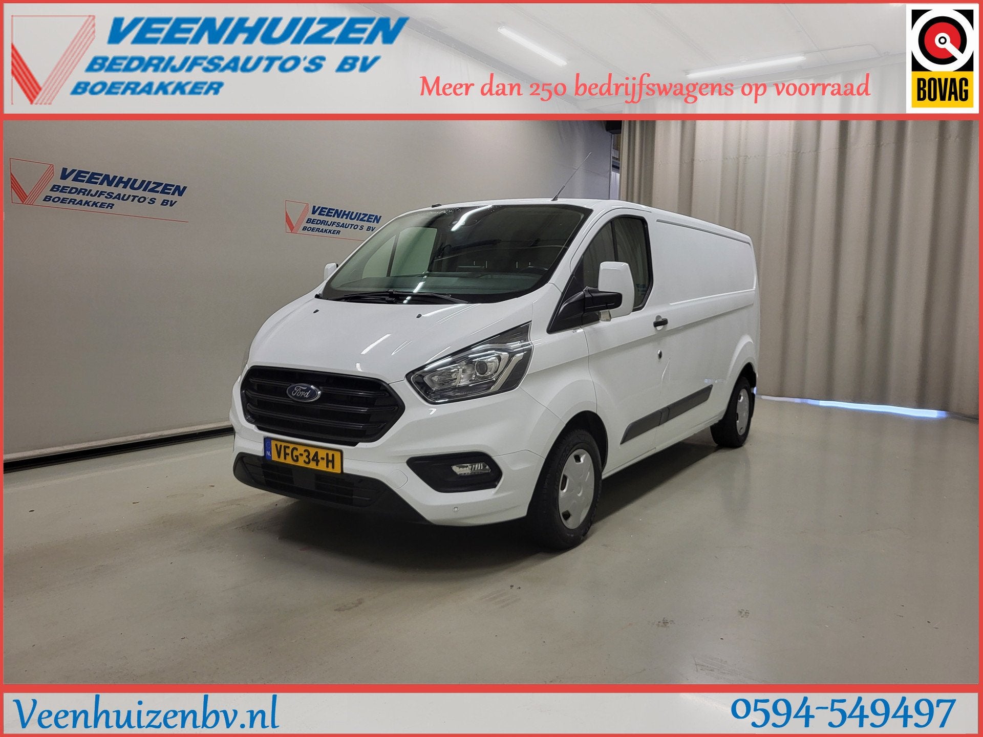 Ford Transit Custom 2.0TDCI L2/H1 Inrichting 3-Zits Euro 6!, Voorwielaandrijving, 15 km/l, Gebruikt, Euro 6