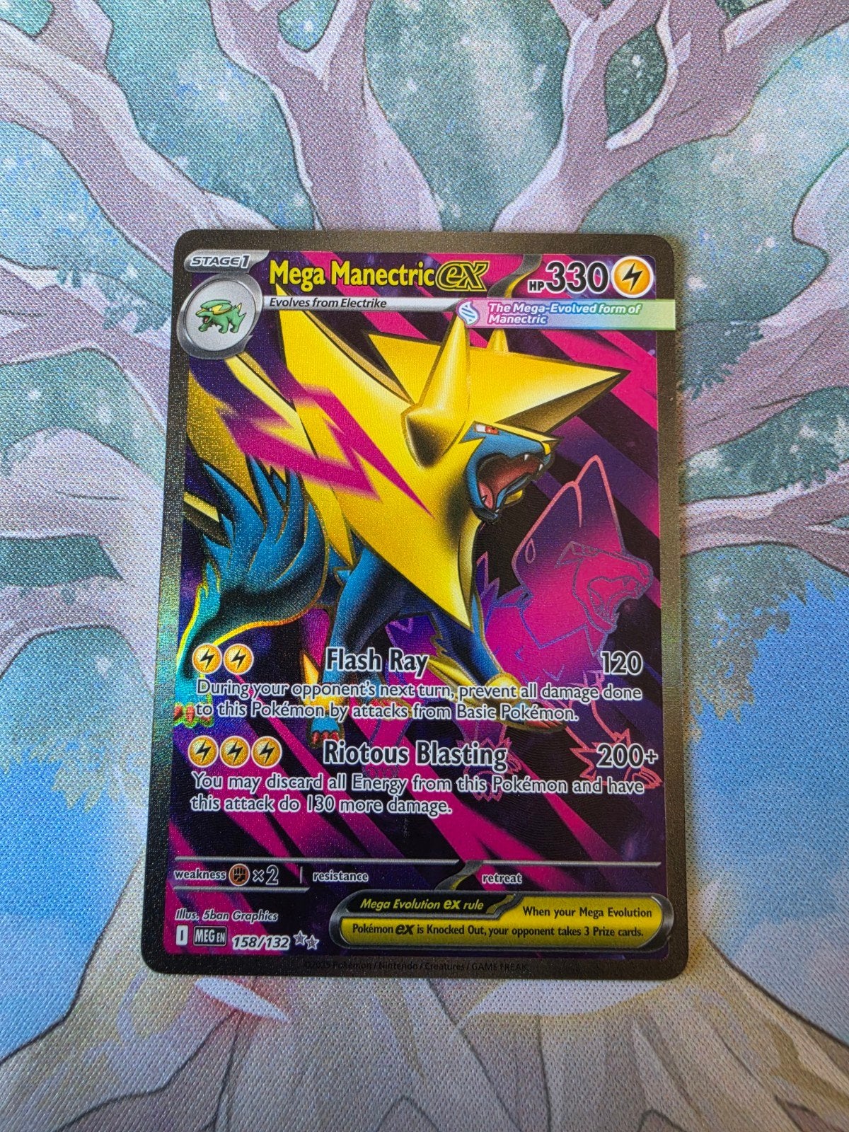 Pokemon mega evolution mega manectric ex full art 158/132, Ophalen of Verzenden, Nieuw, Losse kaart, Foil