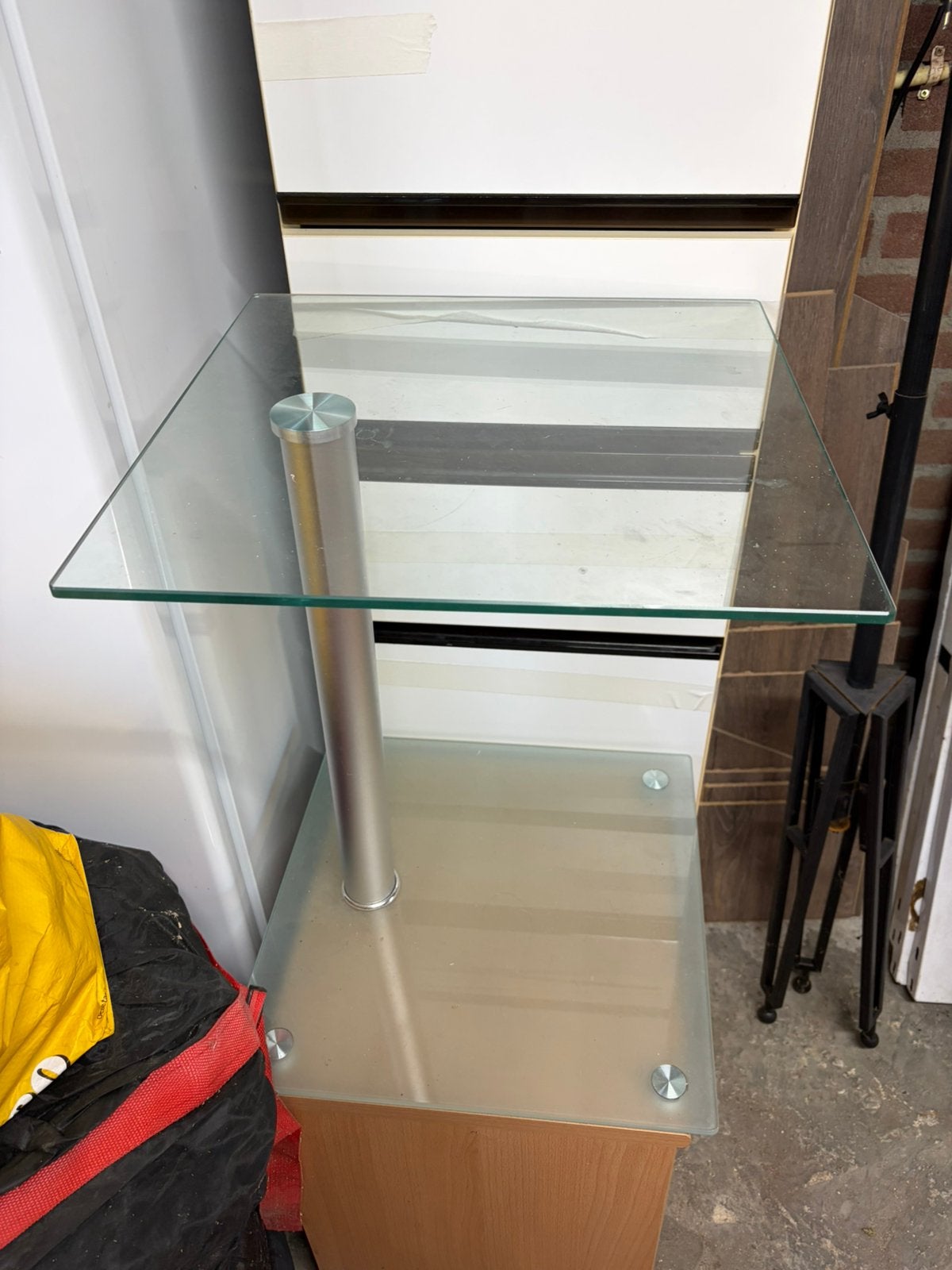 Glazen bijzettafel, Minder dan 55 cm, Vierkant, Ophalen, 45 tot 60 cm