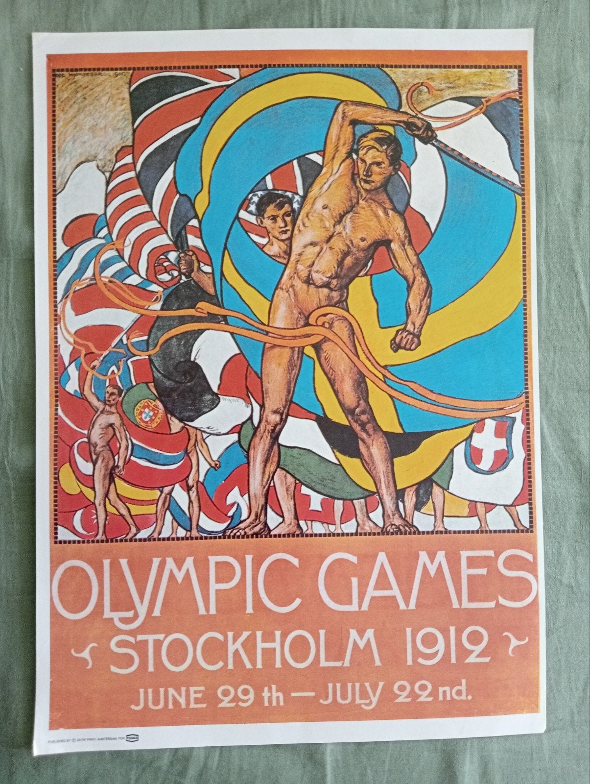 Olympische Spelen Stockholm 1912 Poster, Verzamelen, Posters, Ophalen of Verzenden, Sport, A1 t/m A3, Rechthoekig Staand