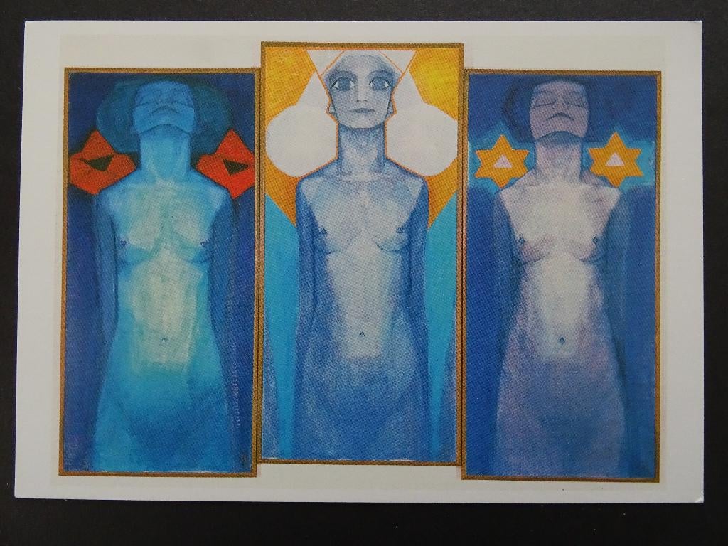 Piet Mondriaan / Evolutie / Drieluik / 1910, Ophalen of Verzenden, Voor 1920, Ongelopen, Sterren en Beroemdheden