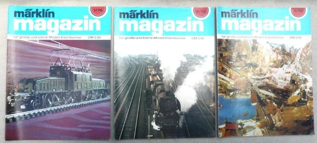 Märklin magazin 1/76 - 2/76 - 4/76. Duitse taal., Wisselstroom, Gebruikt, Märklin, Boek, Tijdschrift of Catalogus