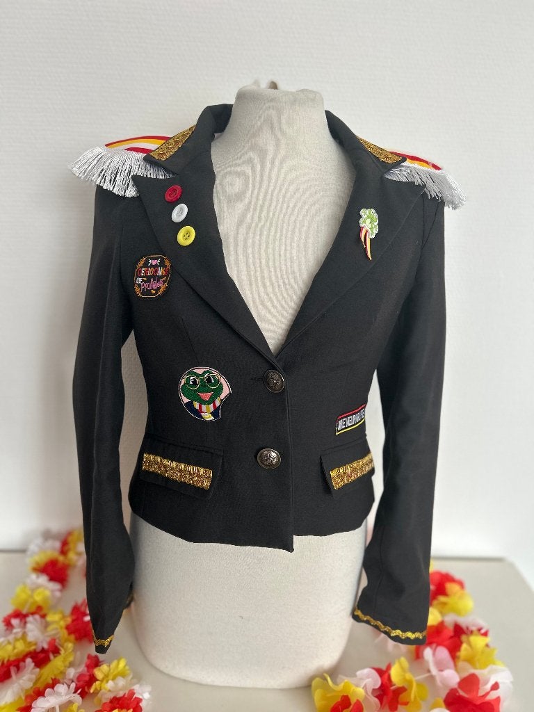 Oeteldonk meisje jasje - Maat 164, Ophalen of Verzenden, Zo goed als nieuw, Maat 34 (XS) of kleiner, Carnaval