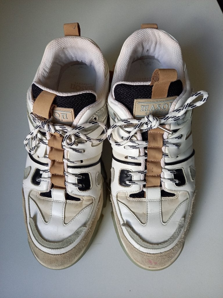 MASON GARMENTS GENOVA pracht beige sneakers maat 46 (45), Kleding | Heren, Verzenden, Wit, Mason Garments, Sneakers of Gympen