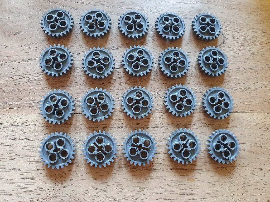 Partij J142=20x Nieuwe Lego technic tandwielen donker grijs, Lego, Lego, Lego, Nieuw