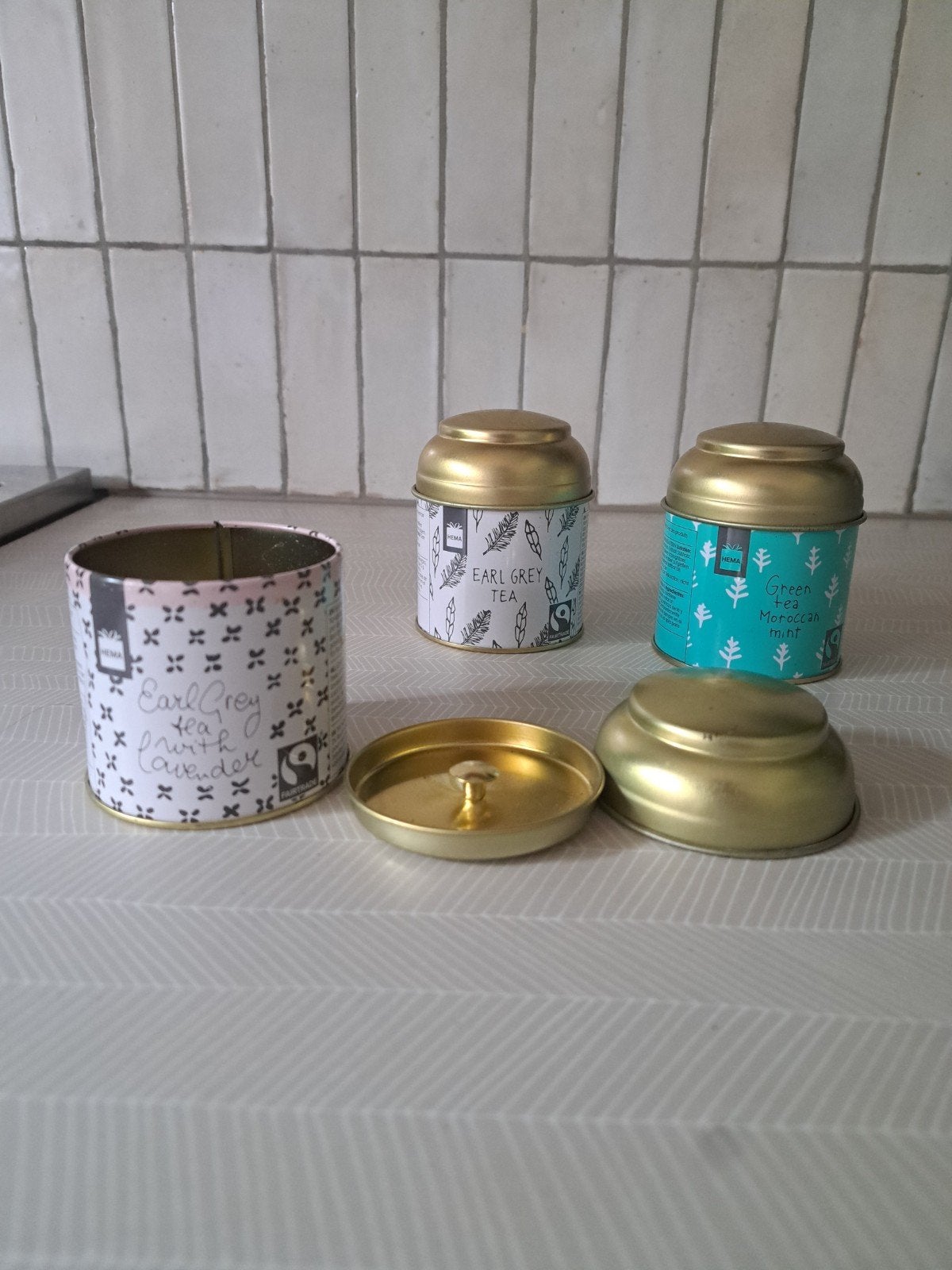 Lege HEMA thee blikjes, Ophalen, Nieuw, Overige materialen, Minder dan 25 cm