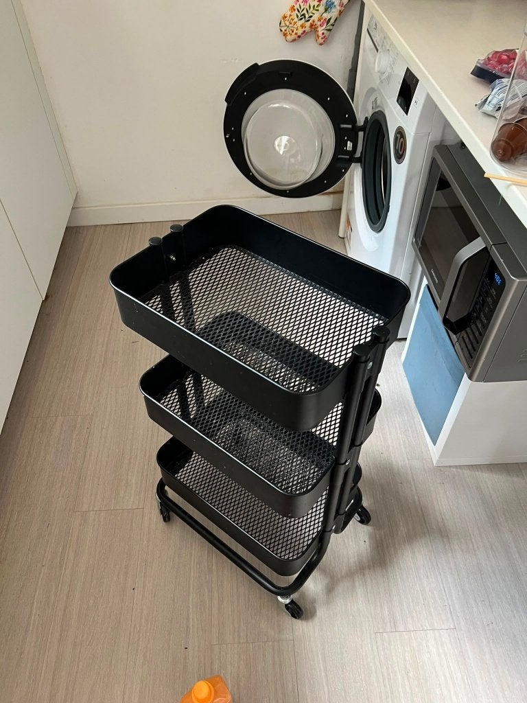 IKEA RÅSKOG roltafel/trolley - Zwart, Ophalen, Zo goed als nieuw, Rechthoekig, Overige materialen