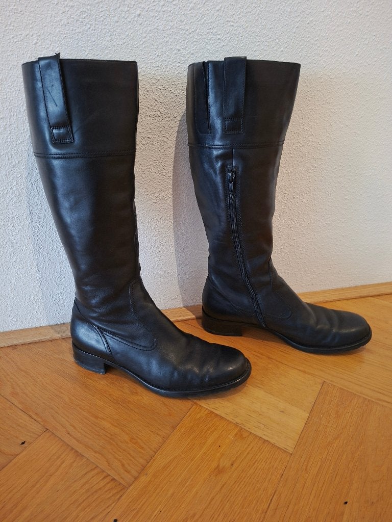 ECCO leren laarzen - Zwart, maat 40, Hoge laarzen, Zwart, ECCO, Ophalen of Verzenden