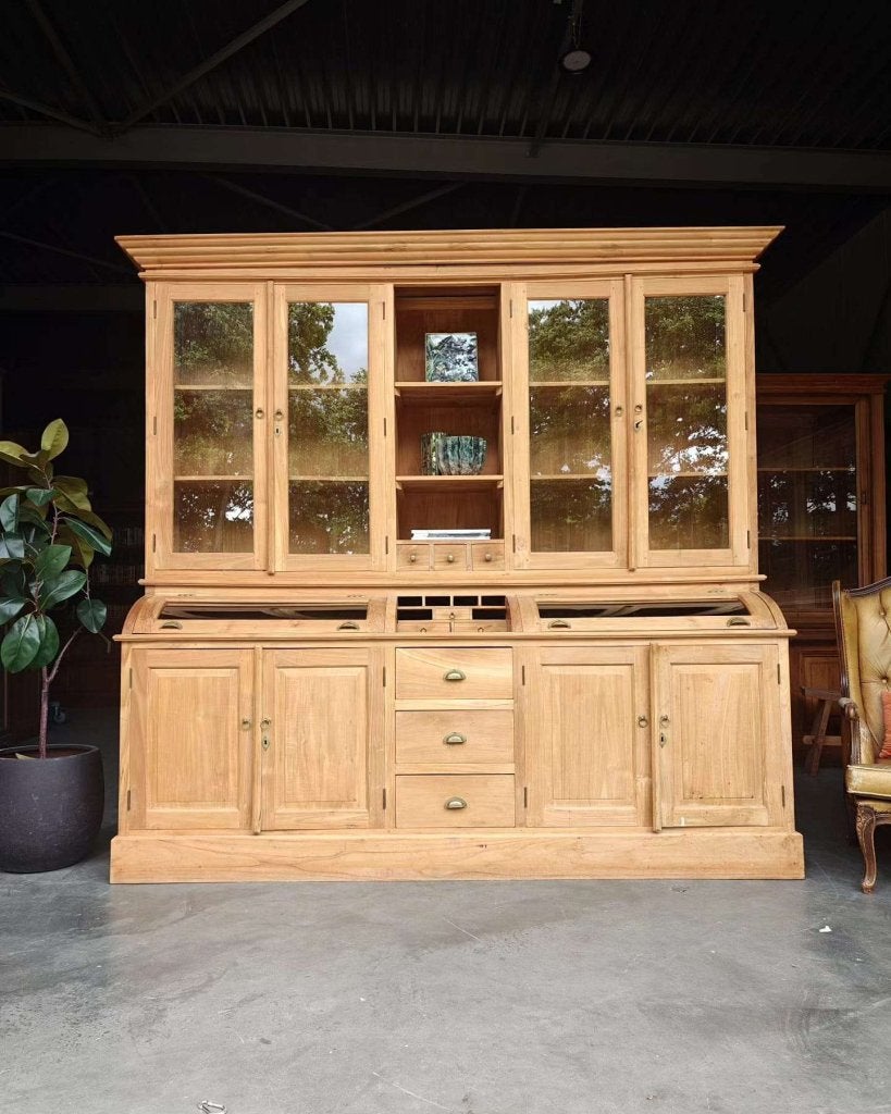 Grote/brede teakhouten grutterskast | Apothekerskast #3239, Gebruikt, Met deur(en), -, 200 cm of meer