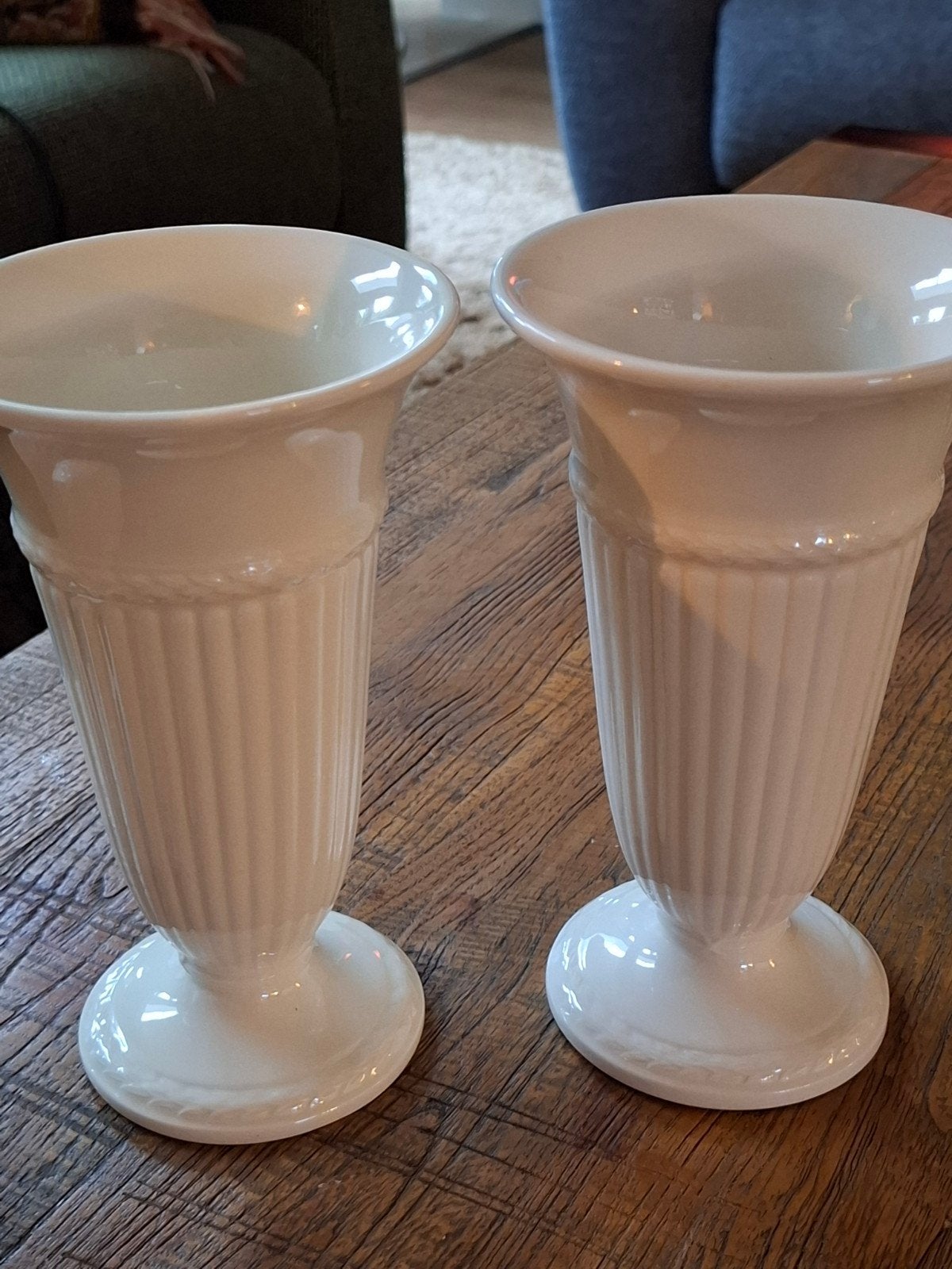 Wedgwood Vazen Set - Edme Etruria Barlaston, Huis en Inrichting, Woonaccessoires | Vazen, Overige materialen, 21 cm, Wit, Ophalen of Verzenden