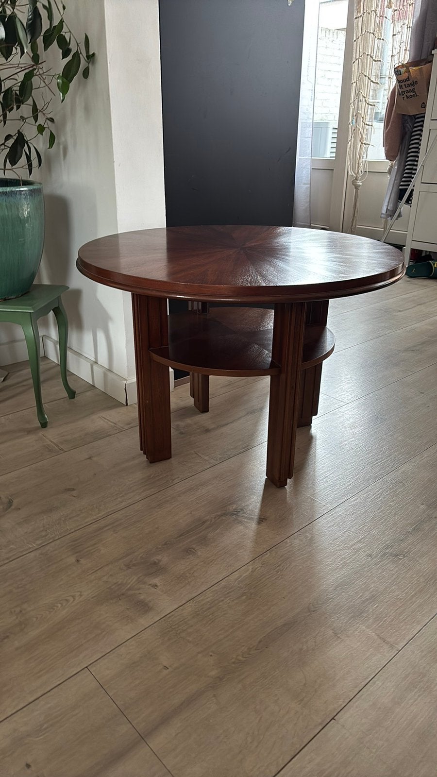 Super mooie, houten salontafel, Art Deco, Huis en Inrichting, Ophalen, 100 tot 150 cm, 50 tot 100 cm, Zo goed als nieuw