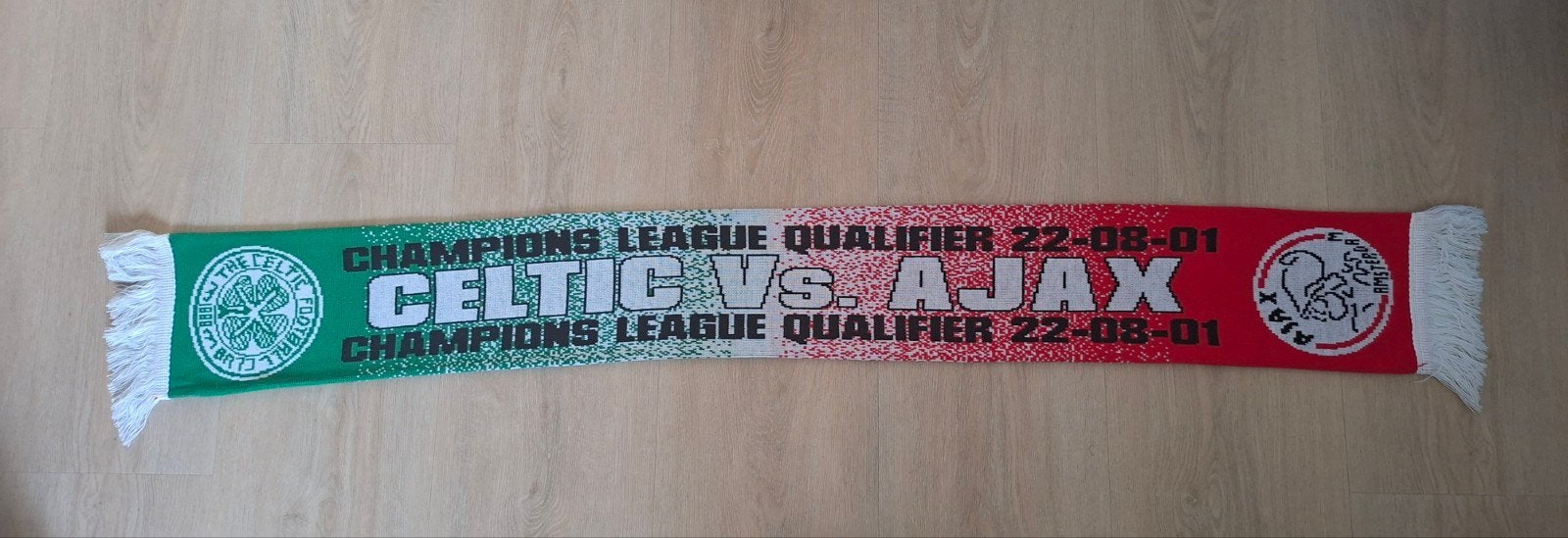 Celtic - Ajax Sjaal 22-08-2001, Ophalen of Verzenden, Ajax, Vaantje of Sjaal