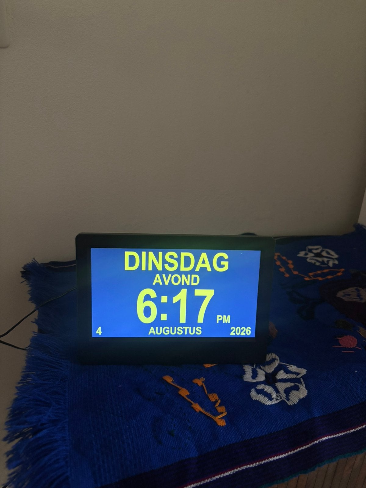 Dementie klok RoHS, Huis en Inrichting, Ophalen of Verzenden, Zo goed als nieuw, Staande klok, Digitaal