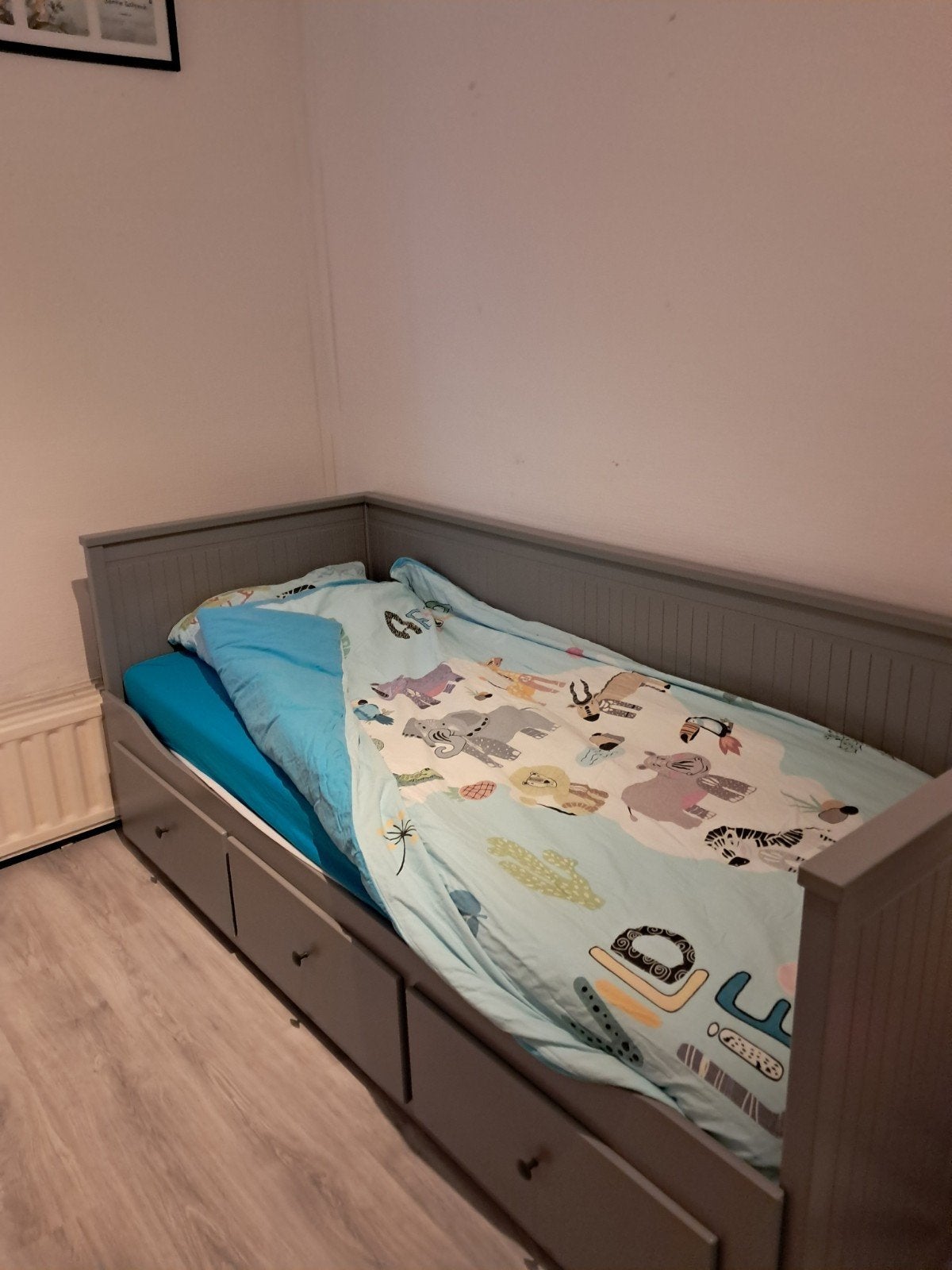 IKEA Hemnes Bedbank met 3 lades - Grijs, Ophalen, Zo goed als nieuw, 80 cm, 200 cm