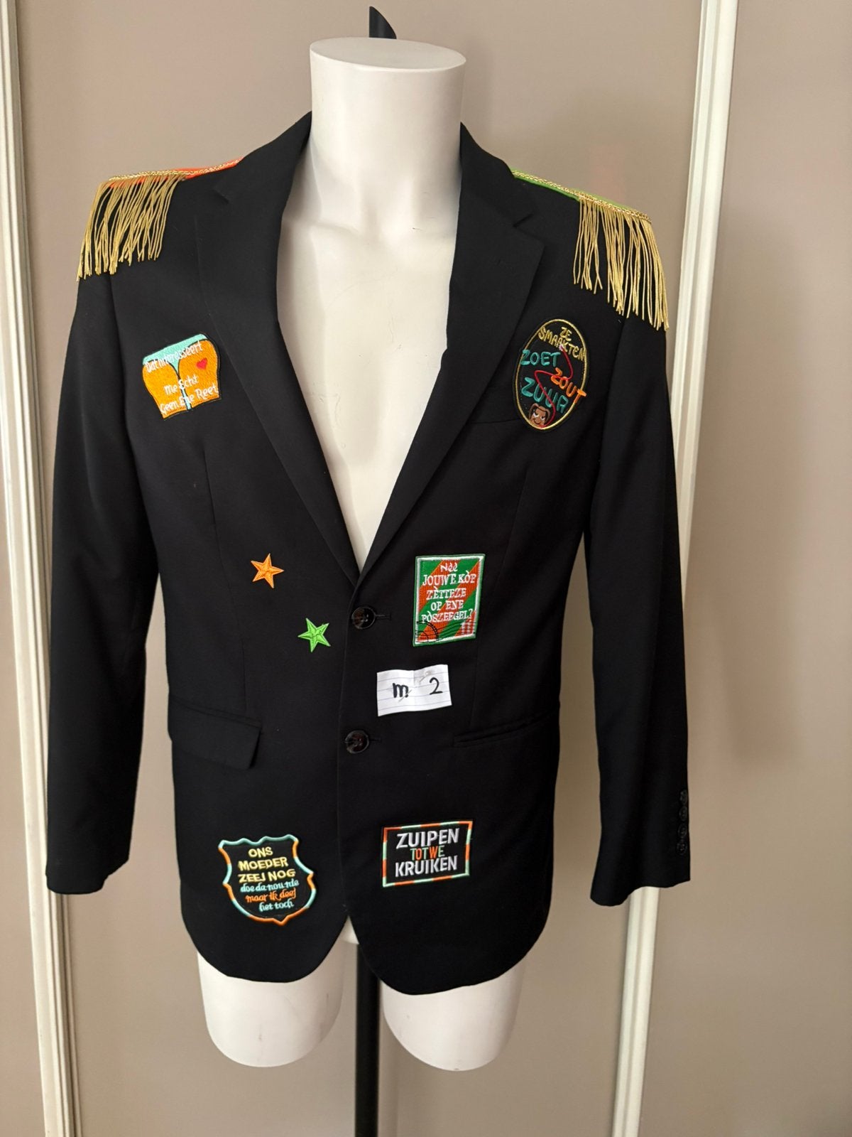 (2) Kruikenstad Colbert maat M emblemen epauletten carnaval, Ophalen of Verzenden, Zo goed als nieuw, Maat 46/48 (XL) of groter