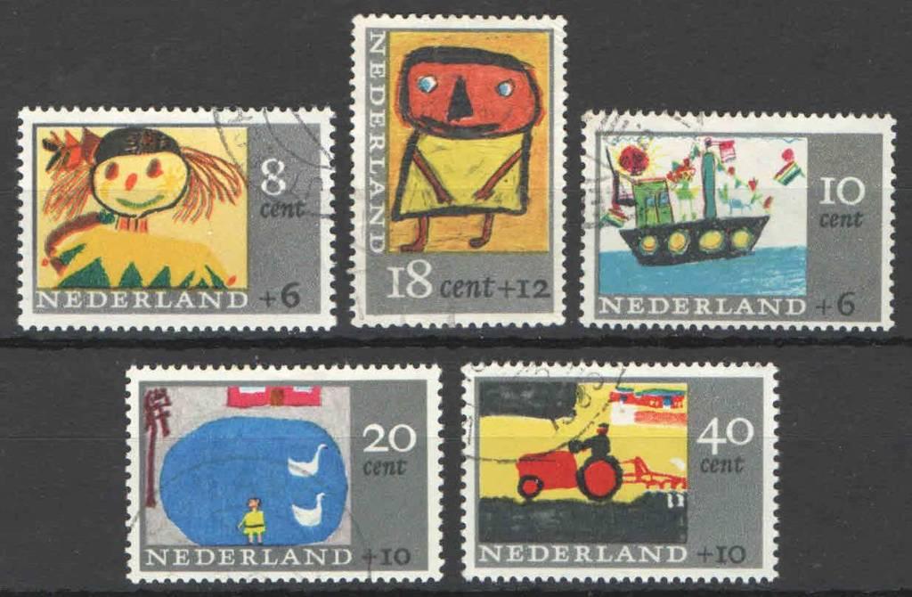 Nederland NVPH nr 849/53 gestempeld Kinderpostzegels 1965, Postzegels en Munten, Postzegels | Nederland, Ophalen of Verzenden