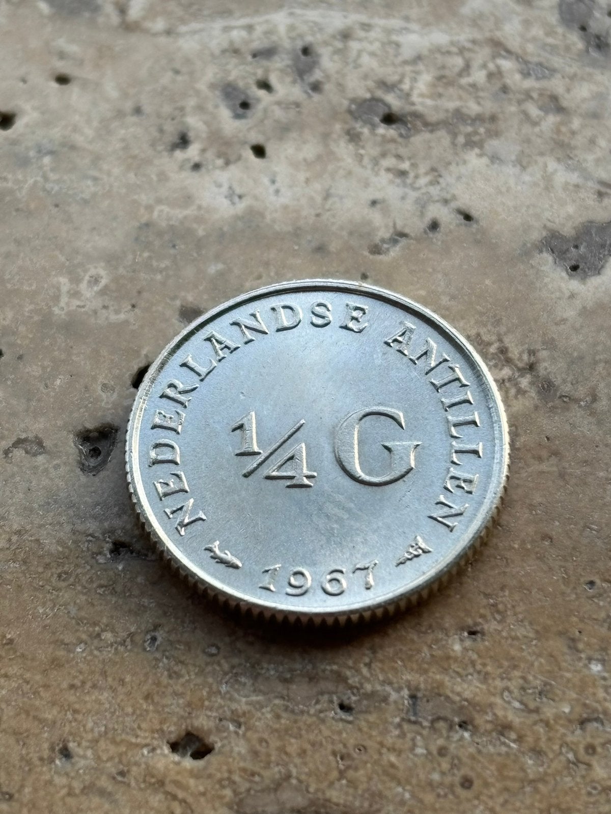 1/4 gulden 1967 Ned Antillen , TOP kwaliteit, Koningin Juliana, Zilver, 25 cent, Ophalen of Verzenden
