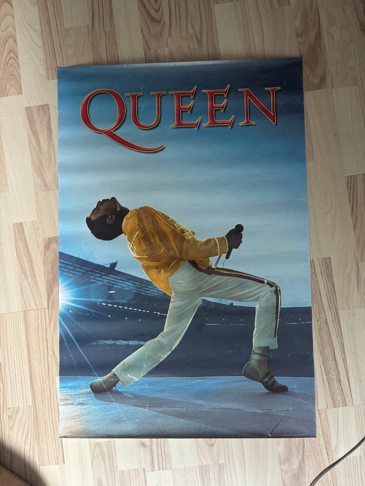 Vintage Queen Freddie Mercury Live Aid Poster, Verzamelen, Ophalen of Verzenden, Zo goed als nieuw, Rechthoekig Staand, Muziek