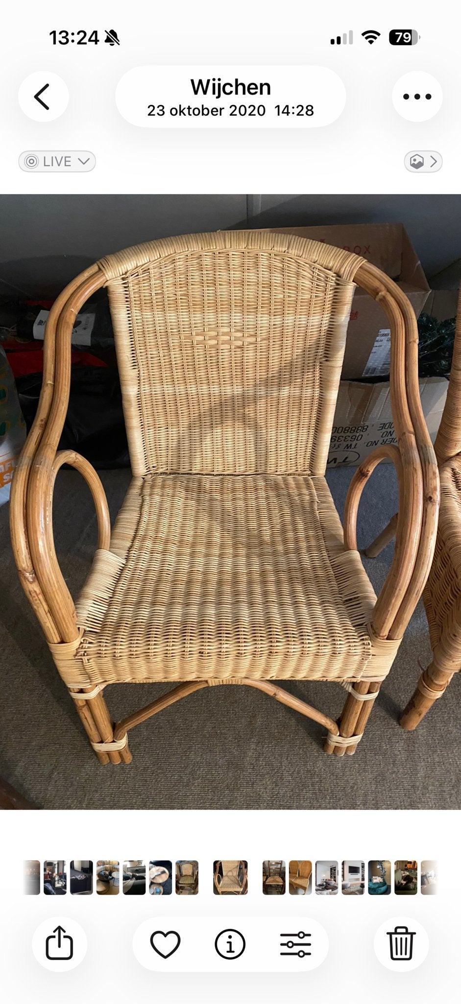 Rotan stoel, perfect voor binnen of buiten, Overige kleuren, Riet of Rotan, Ophalen of Verzenden, Zo goed als nieuw