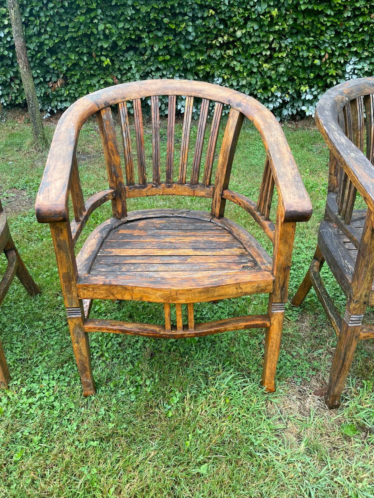 4 degelijke tuinstoelen, Tuin en Terras, Ophalen, Gebruikt