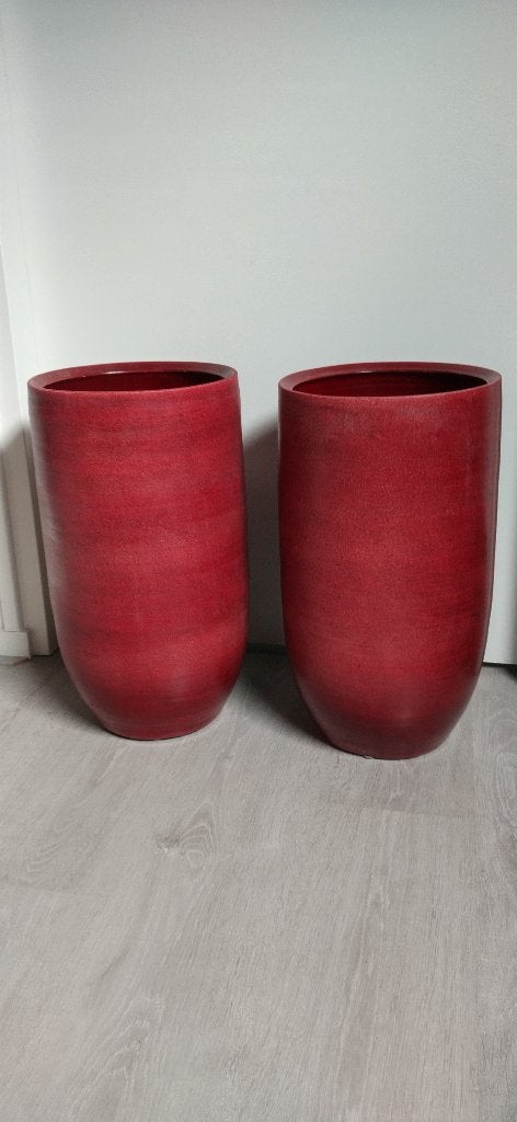 Bloempotten 2 stuks, Gebruikt, Rond, Binnen, Aardewerk