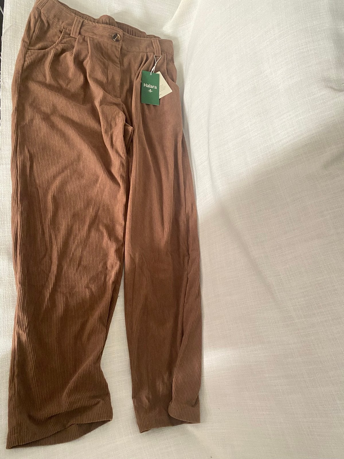 Velour Straight leg - Trousers - brown, Kleding | Dames, Grote Maten, Ophalen of Verzenden, Nieuw, Bruin, Broek of Spijkerbroek