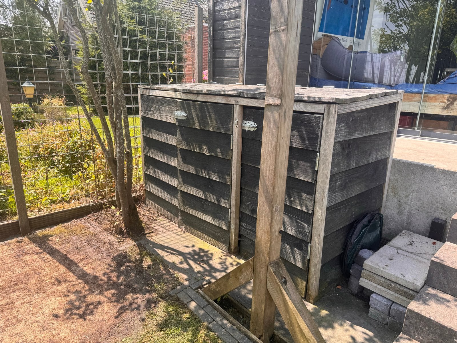 Container ombouw douglas hout 3-delig model Luxe, Ophalen, Gebruikt, Hout, Containerberging